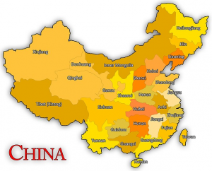 Kort over Kinas provinser