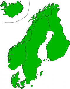 Kort over Skandinavien