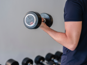 Man working out with weights